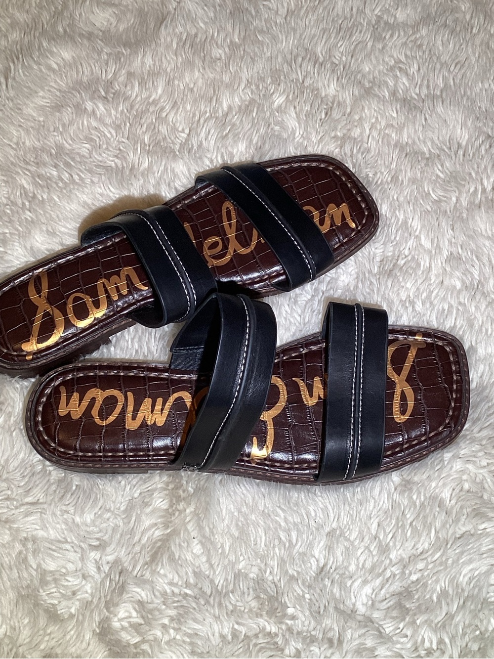 Sam Edelman Haydee Black Double-Strap Slide Sandals size 10 - Picture 6 of 6